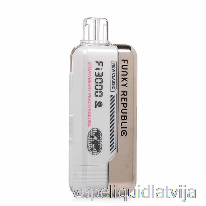 Funky Republic Fi3000 Vienreizējās Lietošanas Zemeņu Persiku Sakura Vape šķidrums